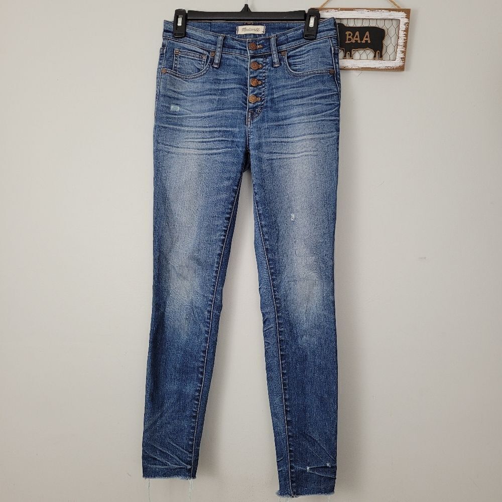 Madewell 9” High Rise Skinny Jeans‎ Exposed Buttons Size 26
